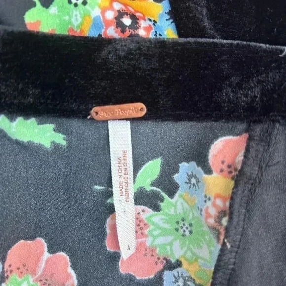 Free people floral satin and velvet mermaid maxi skirt size 4 - Picture 8 of 10